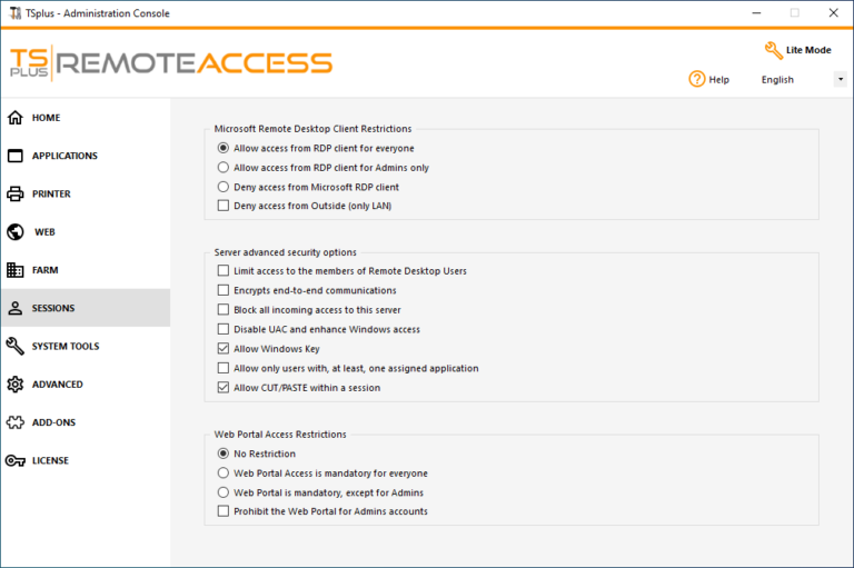 Securing A Terminal Service Plus Server admin tool sessions permissions2