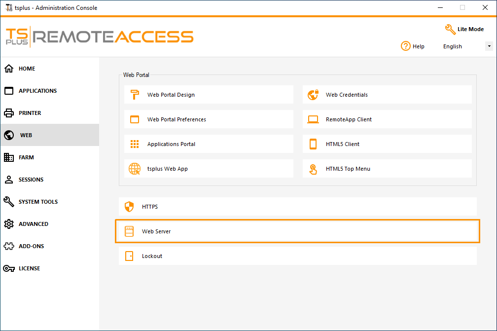 admin tool web server