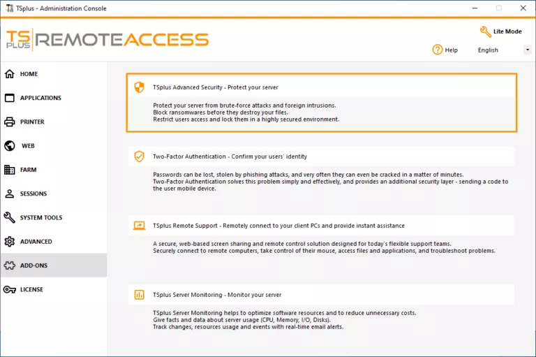 advanced security addon