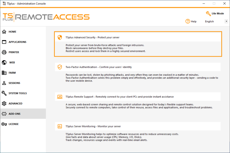 advanced security addon