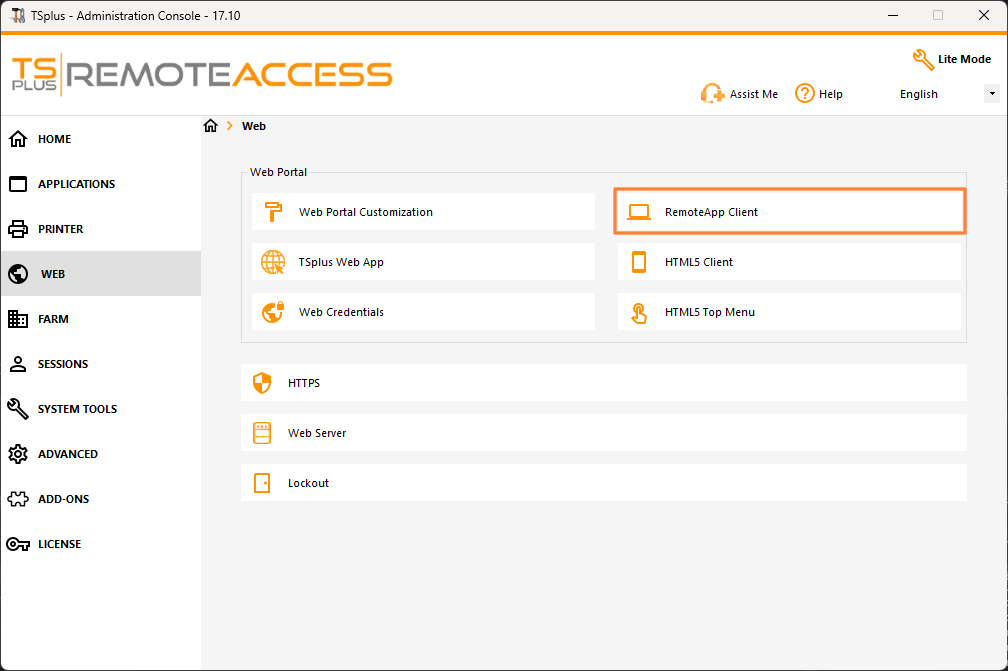 TSplus remote app