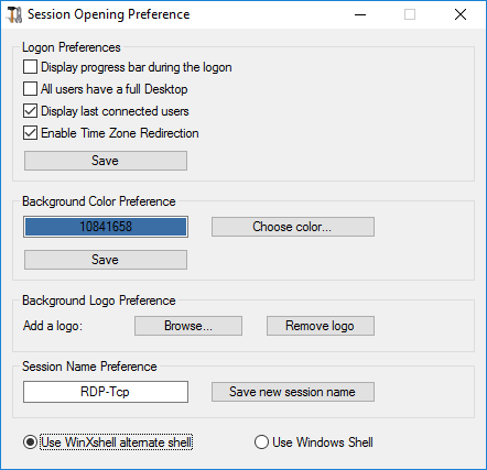 session opening preference