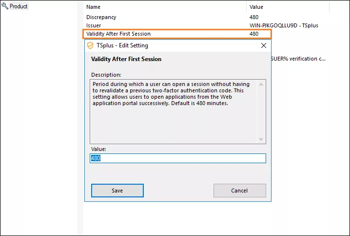 Two-Factor-Authentication validty After first session