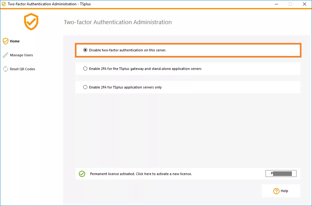 Two-Factor-Authentication twofa admin disable