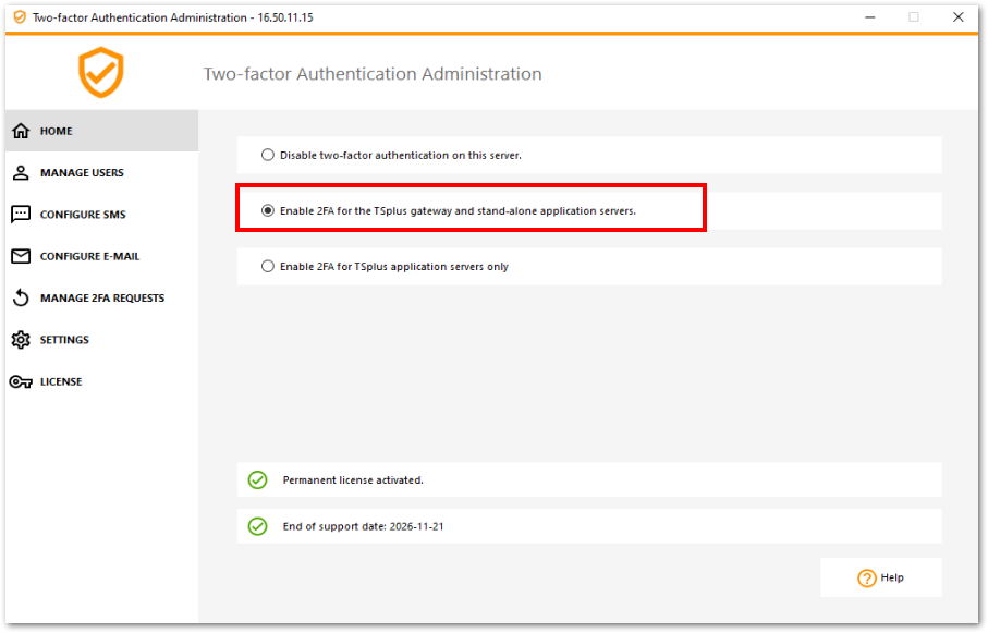 Two-Factor-Authentication twofa admin enable