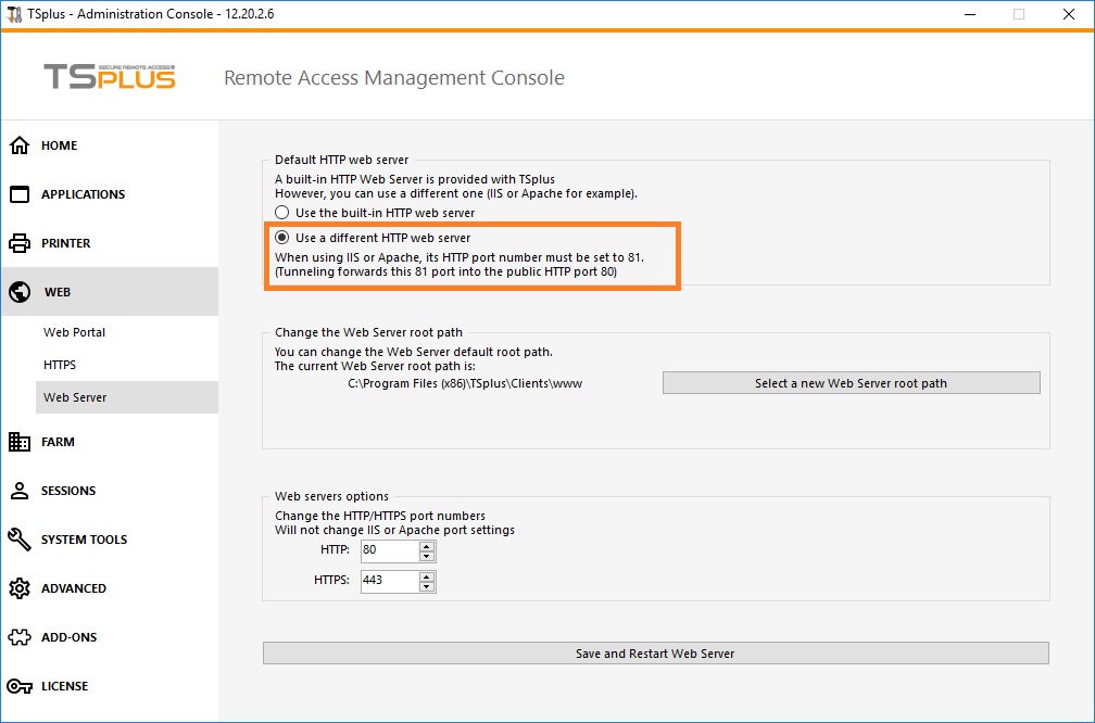 web server different http