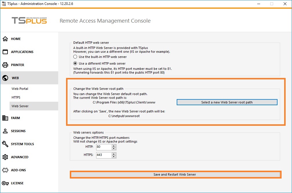 web server root path