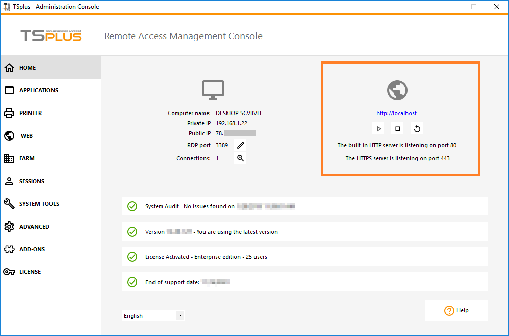 web servers status 1