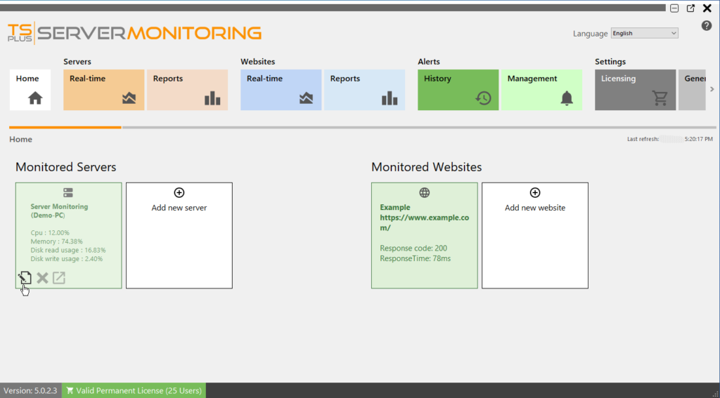 Server Monitoring -Edit Servers