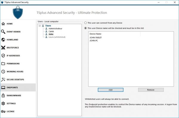 tsplus advanced security features