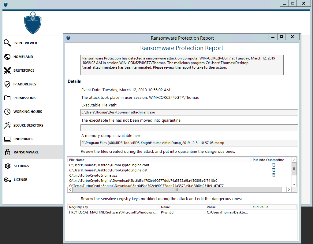 TSplus Advanced Security ransomware-protection-report