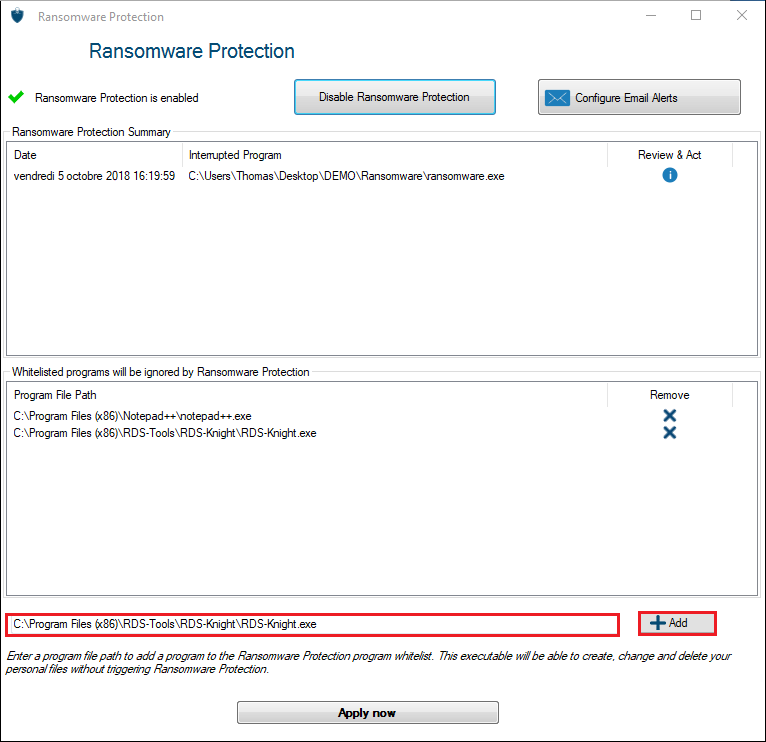 ransomware-protection-whitelist