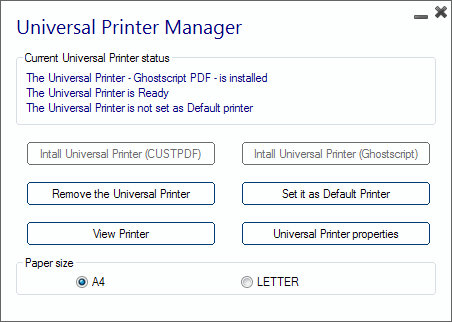 Universal Printer manager
