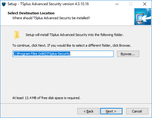 Setup TSplus Advanced Security folder