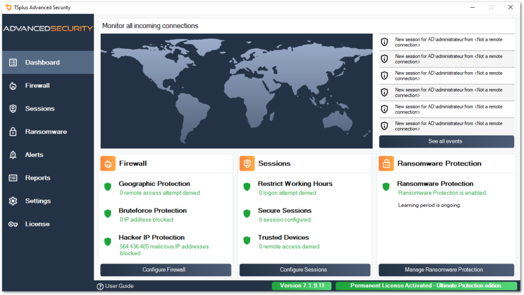 Get Started With Tsplus Advanced Security lite mode