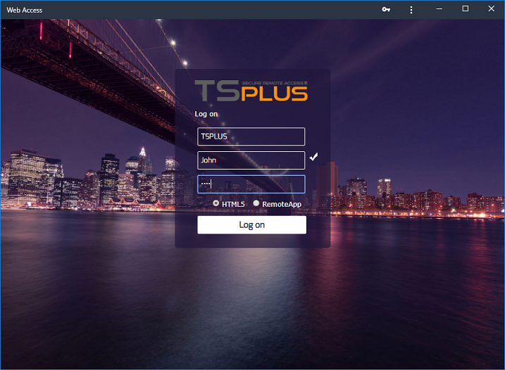 TSplus web app on PC