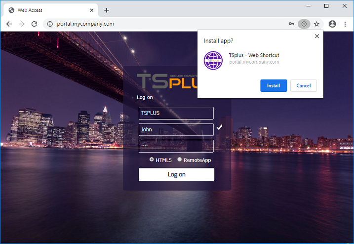 TSplus web-app-chrome