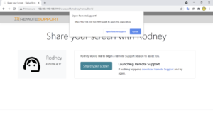 Remote support end user interface