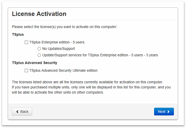 activate license choose