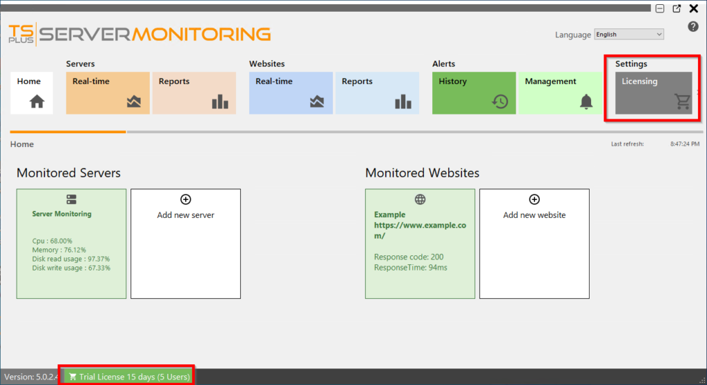 Server Monitoring Trial