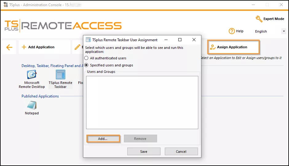 Tsplus Remote Access Quickstart Guide get assign