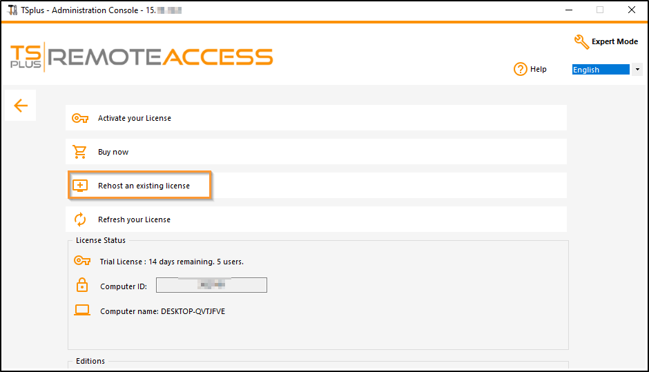 rehost TSplus Remote Access