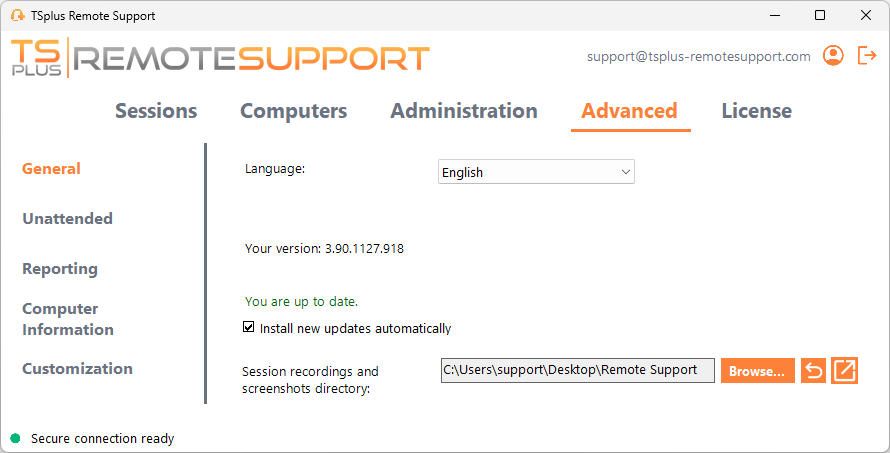 Configure Advanced Features advanced