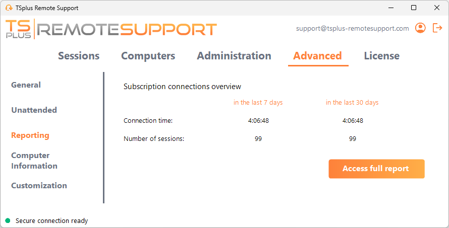 Review Session Logs reporting