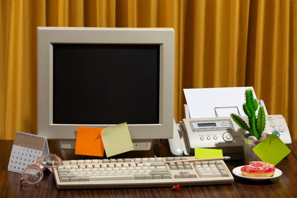 Old computer with tangled cables limiting productivity? 