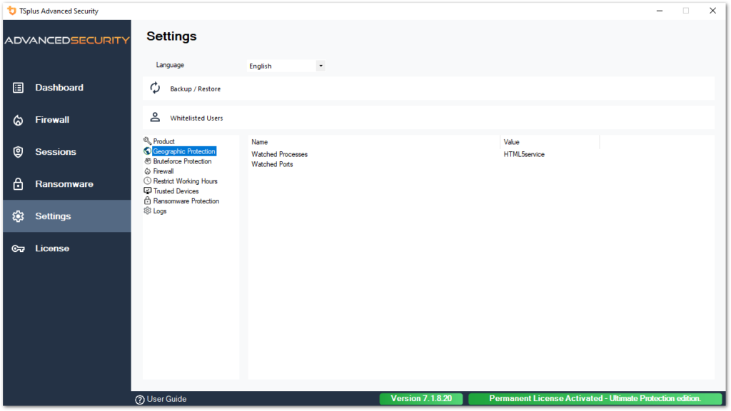 settings advanced homeland